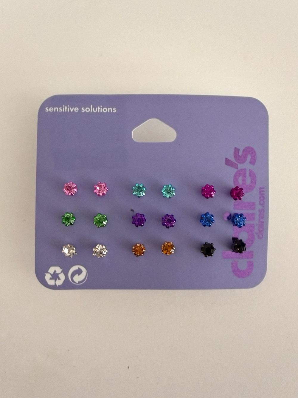 Claire's Multicolor Stud Earring Set - Assorted Gem Tones